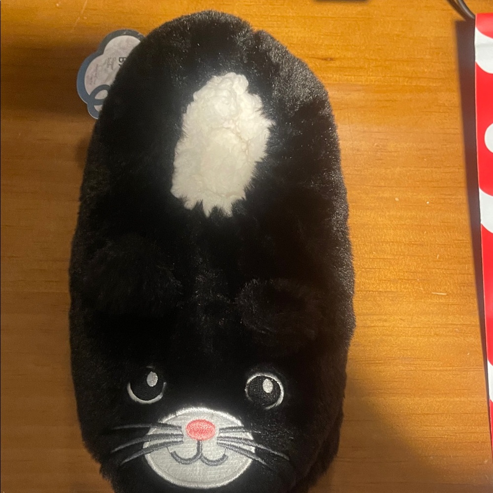 Black and White Cat Slippers
